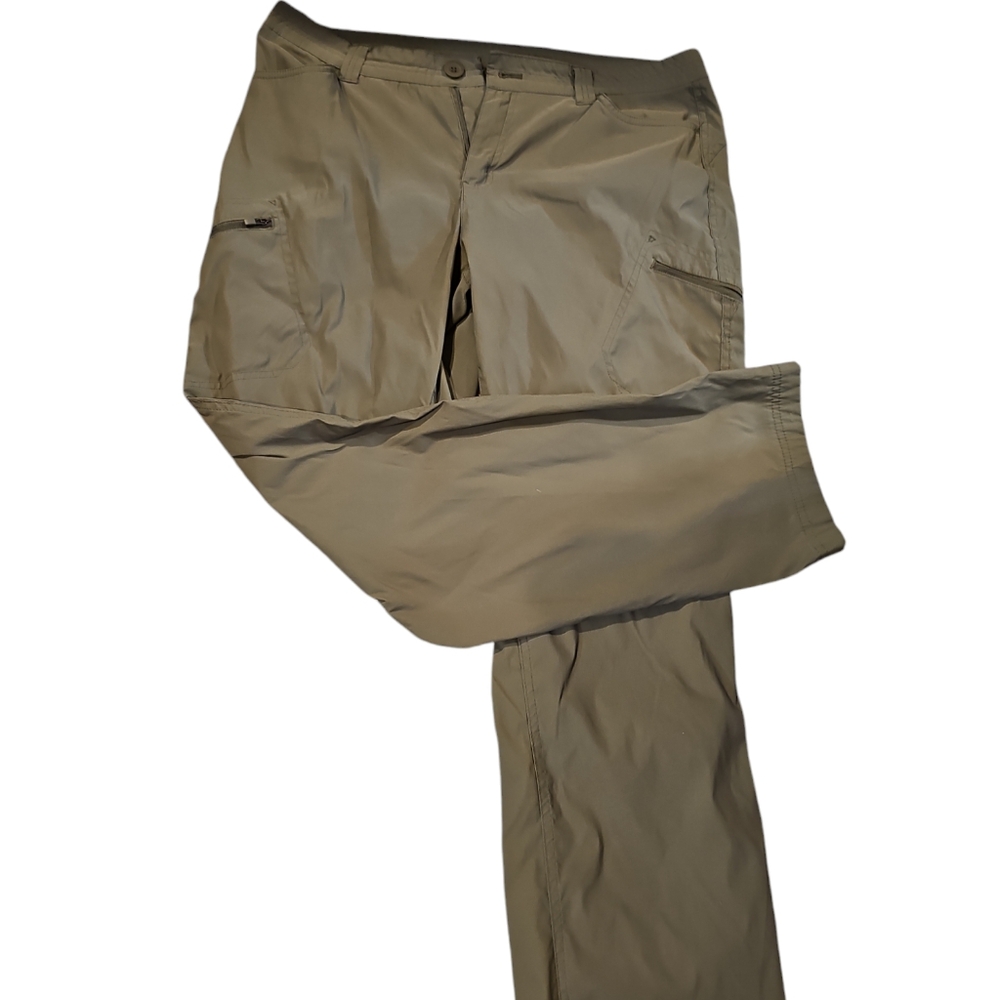 Begie/Olive Green Eddie Bauer OutDoor Pants. Womans Size 14